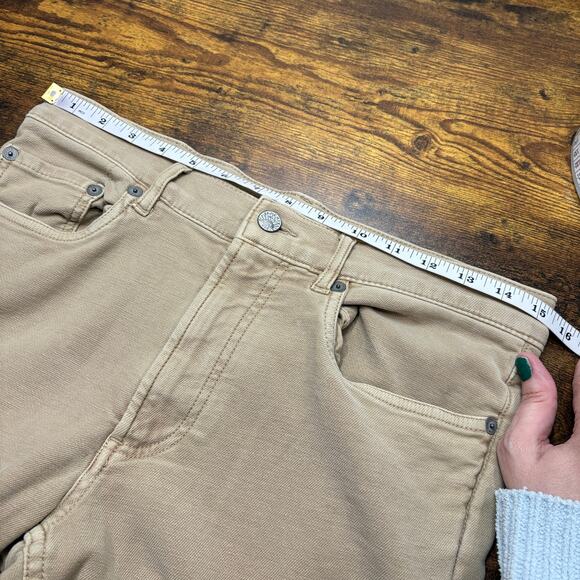 Faherty Mens Size 31 Jeans Stretch Terry 5 Pocket Pant Khaki Tan Slim Straight - Picture 4 of 16